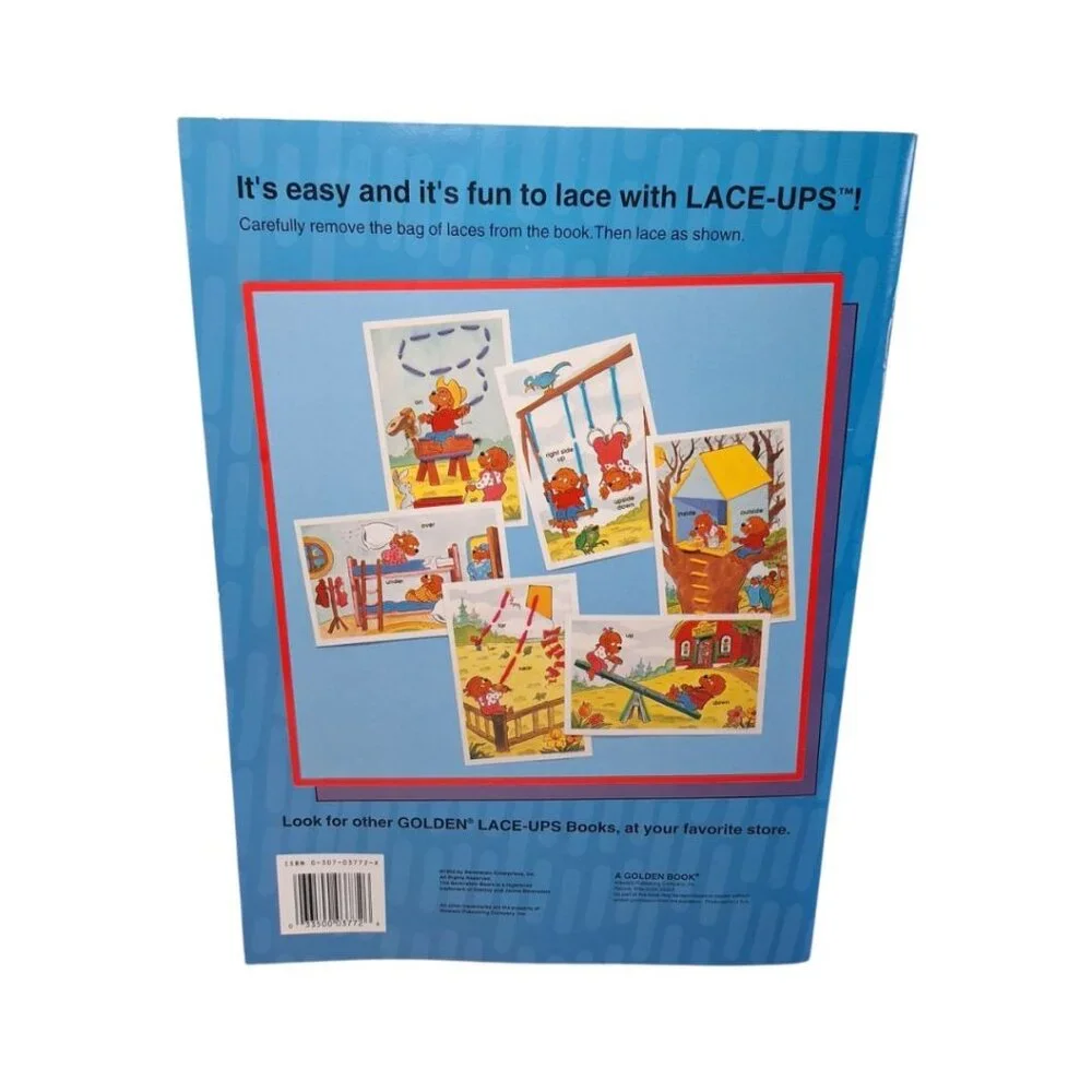 Berenstain Bears Lace Up Yarn Sew Stitch Thread 1992 Vintage Book Activity Trave